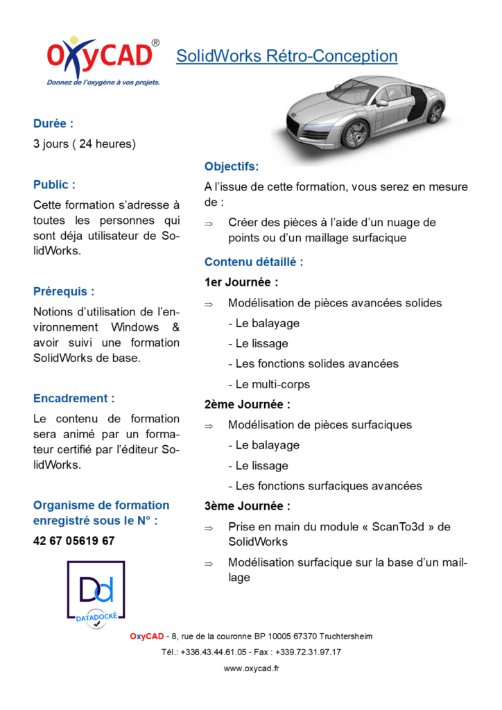 FORMATION SOLIDWORKS RETROCONCEPTION